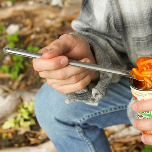 Tapirus Long Spork and Spoon Set | Stainless Steel Eating Utensils for MRE Bag, Ideal for Hiking