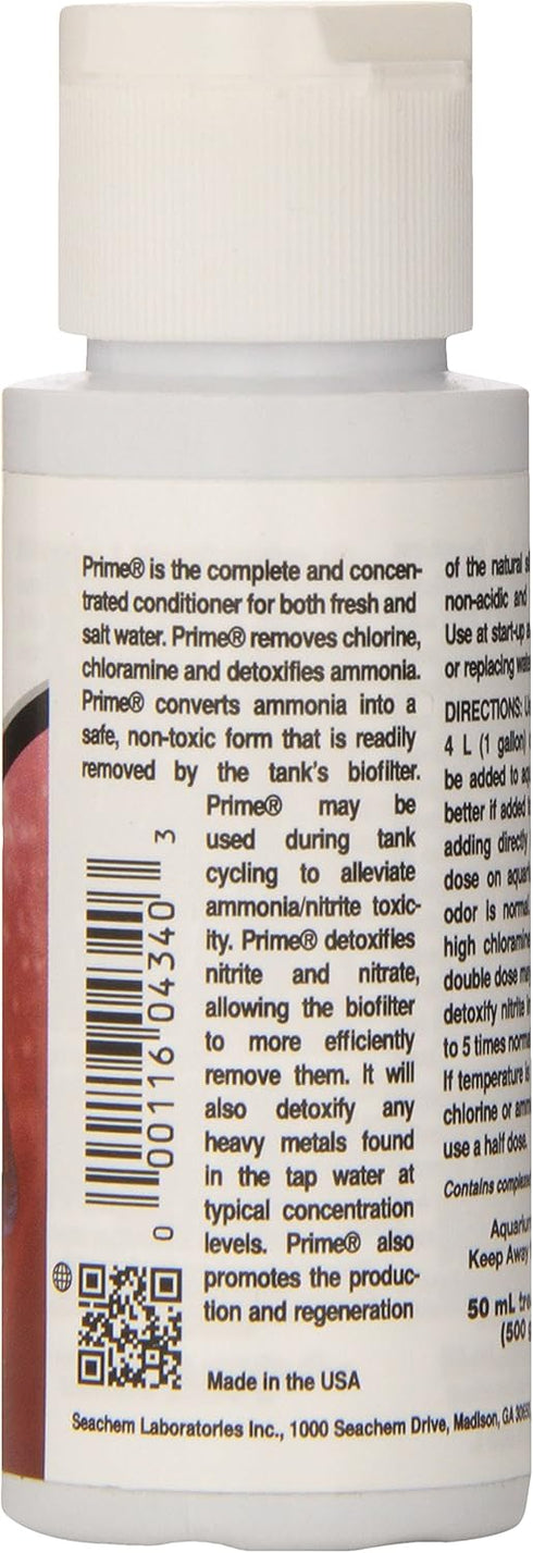 Seachem Prime Fresh and Saltwater Conditioner, Chemical Remover and Detoxifier, 50 ml.