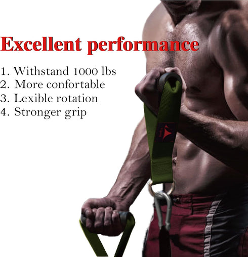 Heavy Duty Gym Workout Handles Attachment for Cable Machine, Resistance Band, Pulley System, Compatible with Bowflex