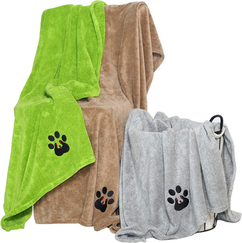 Extra Large Dog Towels for Drying Dogs - Pack of 3, Super Absorbent Microfiber Bath Grooming Towel (XL)