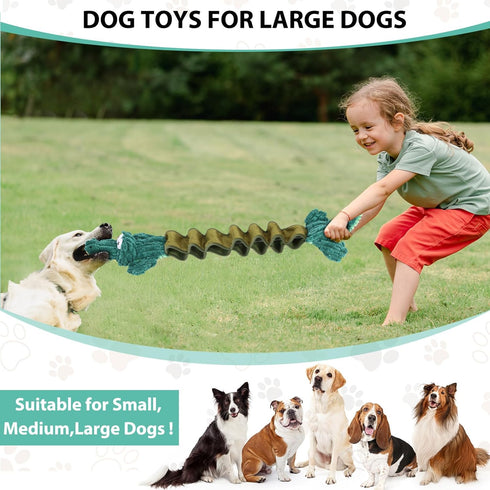 Squeaky Dog Toys for Large Dogs, Plush Stuffed Pet Toys with Crinkle Paper, Interactive Tug of War Toys