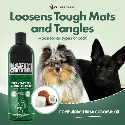 8 16 oz Nasty Critter! by Girl With The Dogs - Made in USA - Everyday Deep Cleaning Dog Conditioner for Weeks and Up