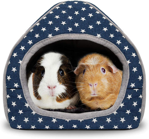 BWOGUE Cozy Guinea Pig House Bed, Large Hideout for Dwarf Rabbits, Hedgehog, Bearded Dragon Winter Nest
