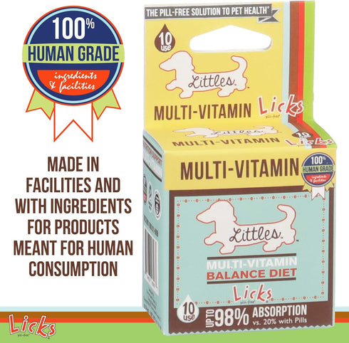 Licks Pill-Free Small Breed Dog Multivitamin, Dog Supplement with Vitamin C, D, Calcium - 10 Use Gel Packets