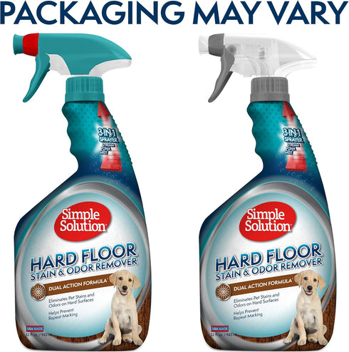 Simple Solution Hard Floor Pet Stain and Odor Remover | 32 Ounces Dual Action Cleaner for Sealed Floors