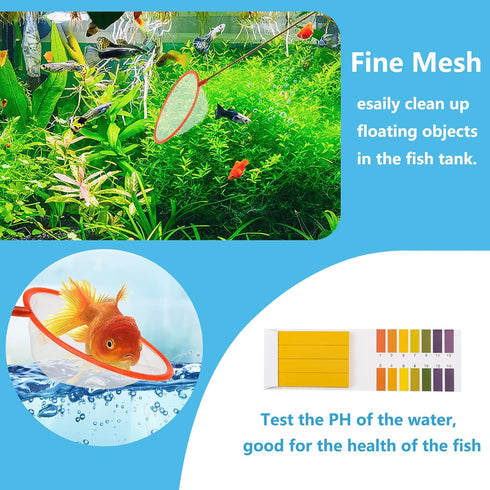 Fish Tank Cleaning Tools, 6 pcs Aquarium Feeder Tools Kit, Algae Scraper for Glass Aquariums