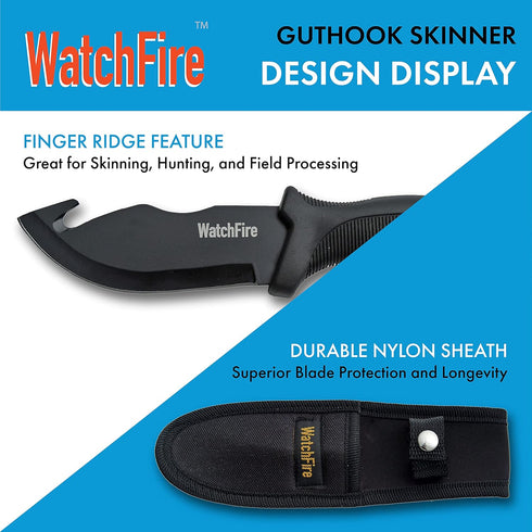 WatchFire Guthook Skinning Knife, Black
