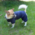 Fleece Lined Dog Coat with Detachable Hood and Hind Legs, Warm Puppy Jacket for Winter (Blue XXL)