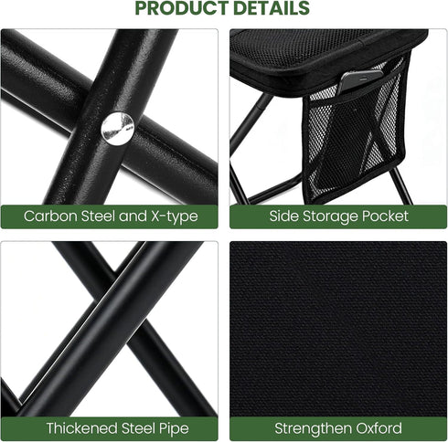 CJZYepopee Backpack Stool,246 Lbs 3s Setup,Handbag XL Portable Chair for Adults, Foldable Stool,Collapsible Capacity