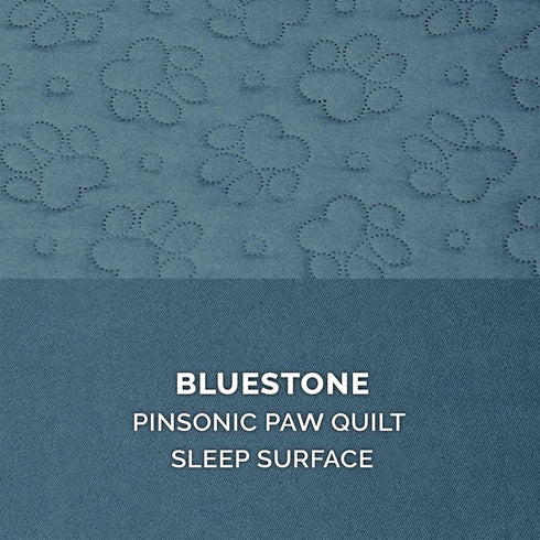Furhaven Orthopedic Dog Bed for Large/Medium Dogs, Removable Bolsters & Washable Cover, Pinsonic Quilted Paw, Bluestone