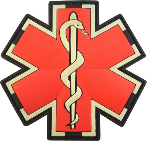 Red and White Glow-in-the-Dark Medical Cross Patch