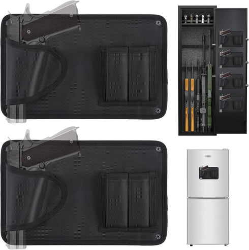 Gun Safe Door Organizer with Strong Adhesive Hook &Loop and Magnet Tape
