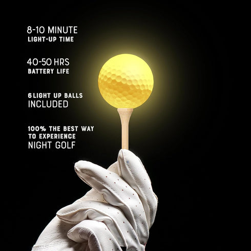 Premium LED Night Golf Balls - Set of 6, Ultra Bright Glow for Nighttime Play, Durable Light-Up Balls