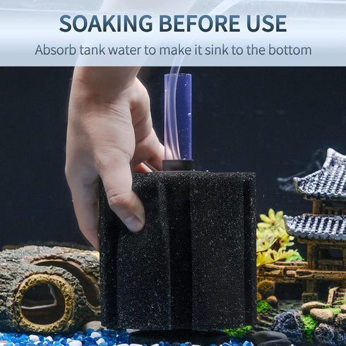 Pawfly Aquarium Large Bio Sponge Filter for Betta Fry Shrimp and Small Fish, Quiet Foam Filter for Fish Tank up to 60