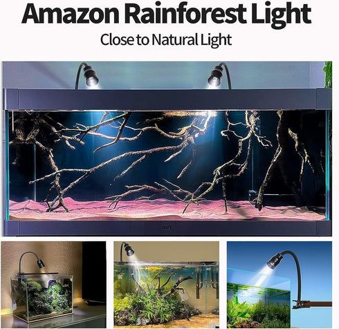 UPETTOOLS Full Spectrum Aquarium Light, LED Zoom Lights for Fish Tank Plants, 3 Colors Adjustable Focal Length (10)