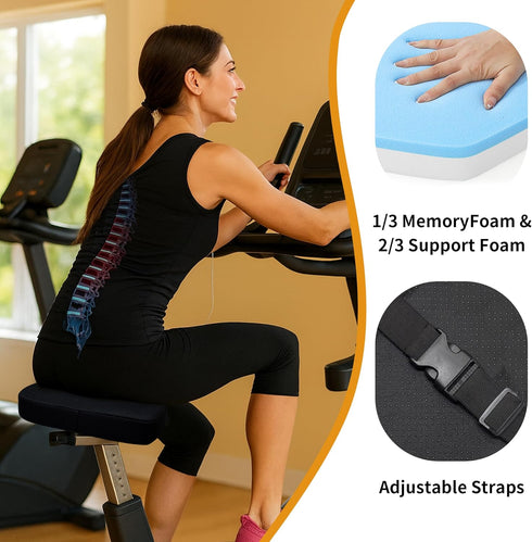 VGLCBBSTS Exercise Bike Seat Cushion, Stationary Bike Seat Cushion Pad, High Density Foam, Breathable Mesh Non Slip