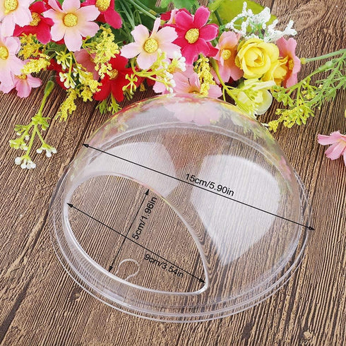 2Pack 5.9'' Wall Mounted Clear Acrylic Round Fish Tank Flower Pot Vase, Wall Hanging Mount Fish Bowl
