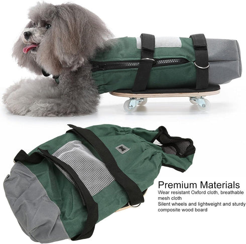 Dog Walking Scooter, Breathable Oxford Fabric Pet Drag Bag for Disabled Dogs, M (4-6kg/8.8-13.2lb)