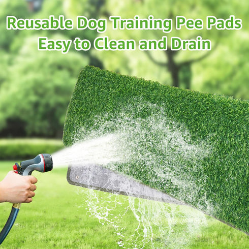 Apartment(39x31.49'') Dog Grass Mat with Pee Pad: Artificial Indoor Grass Potty Training Pads for Dogs Doggies