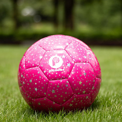 Soccer Ball Size 4, Glitter Shiny Stars for Kids Girls Boys, Gift for Outdoors Sports Training (Hot Pink)