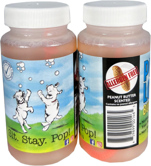 Puppy Love Bubbles 4oz. Bottle-2 Pack, Peanut Butter Scented Bubbles for Dogs in Peanut Butter Flavor