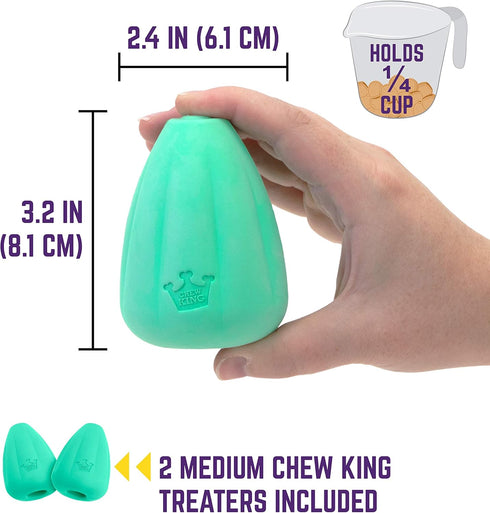 Chew King Premium Treat Dog Toy, Medium, Natural Rubber, Pack of 2