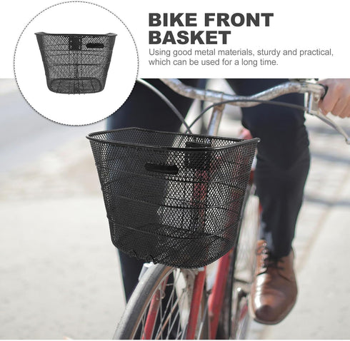 IMIKEYA Metal Wire Bike Basket Front Cargo Large Capacity Metal Storage Basket for Vegetable and Daily Use Outdoor