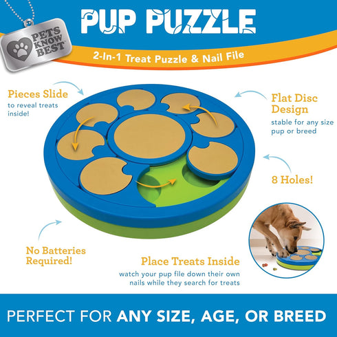 Trimmer, Pup Puzzle Interactive Dog Nail File Treat Dispensing Toy, Mentally Stimulating Nail Paw Care and Play Toy |
