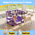 Bullro 8 Hammock Purple Puppy Play Gym with Hanging Toys, Dog Jungle Gym Indoor with and Funny Enrichment Toys, PVC