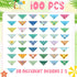 100 Summer Sweetude Pcs Plaid Dog Bandana Bulk with Sayings Hawaii Bandana Pet Scarf Triangle Bibs Washable Puppy