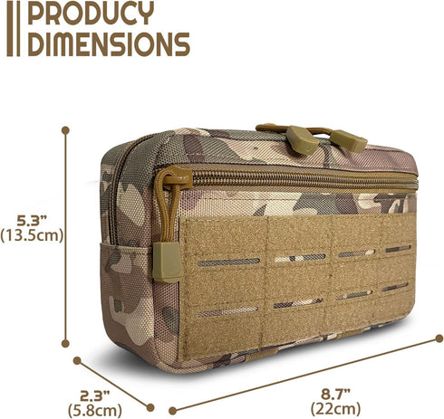 Tactical Molle Admin Pouch - Utility EDC Tool Pouch Bag for Backpack Strap, Battle Belt Accessories