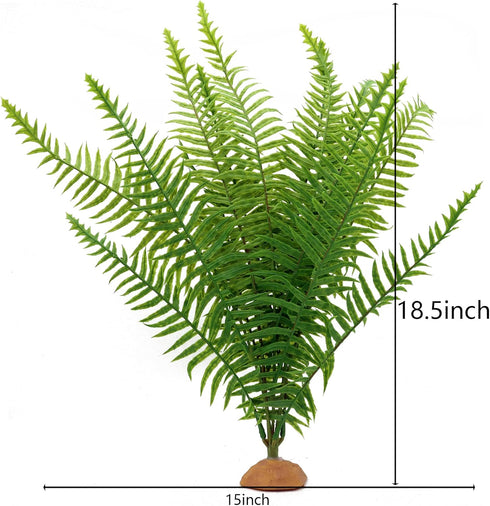 JIHAQUA Fake Fern Plants, Reptile Plastic Terrarium Decor, Reptiles Amphibians Tank Accessories for Crested Gecko