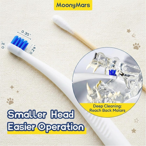 15 2 Cat Toothbrush, Small Dog & Puppy Tooth Brushing Kit, Ultra Soft & Mini Curved Head Teeth Brush for Kitten & Tiny