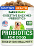 Bark&Spark Dog Probiotics & Digestive Enzymes (120Ct Bacon) - Allergy & Itchy Skin, Diarrhea, Gas Treatment, Tummy