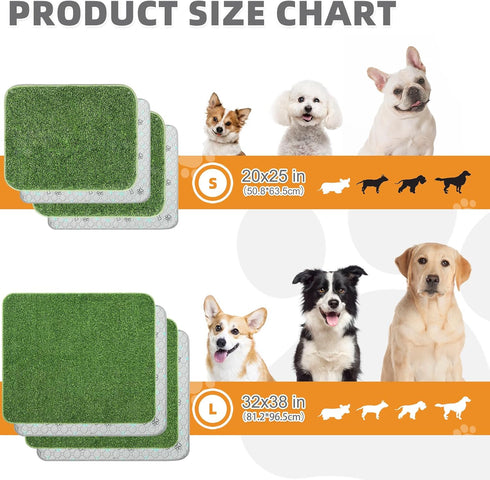 Tray,2 Pack 20"*25" KOOLTAIL Dog Grass Pad with Washable Pee Pads for Puppy Potty Soft Artificial Turf Multipurpose