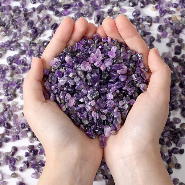 MAIBAOTA Natural Amethyst Crystal Quartz Rocks Chips for Small Fish Tank