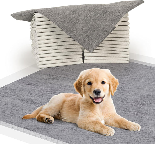 Sprbriolsm Charcoal Puppy Pads 23"x23" 100 Count Extra Absorbent Black Puppy Pads, Charcoal