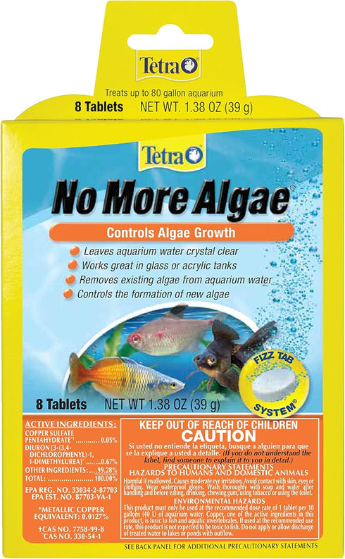 Tetra No More Algae Tablets, 8 Count, Controls Algae in Aquariums