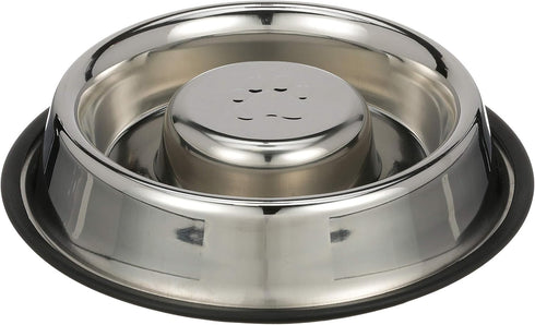 Neater Pet Brands Stainless Steel Slow Feed Bowl, Non-Tip and Non-Skid, Stops Dog Food Gulping, 3 Cup