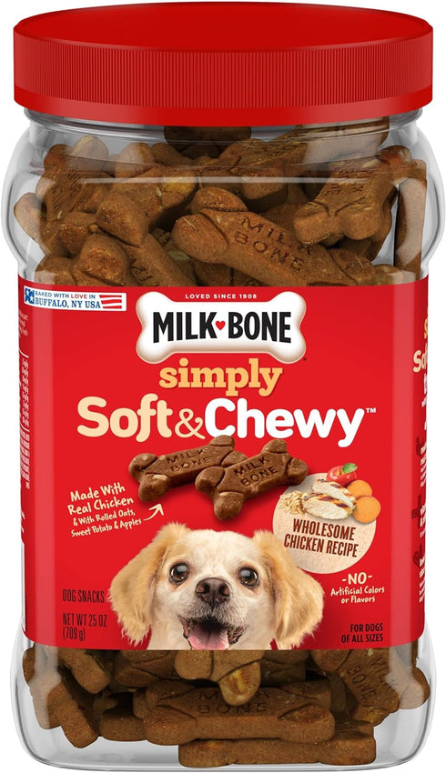 Milk-Bone Simply Soft & Chewy Dog Treats, Wholesome Chicken Recipe, 25 Ounces, Made with Real Chicken