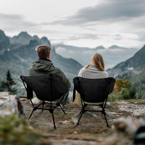 Howjoe Lightweight Camping Chairs with Adjustable Height, Portable Camping Chairs for Adults with Carry Bag and Side