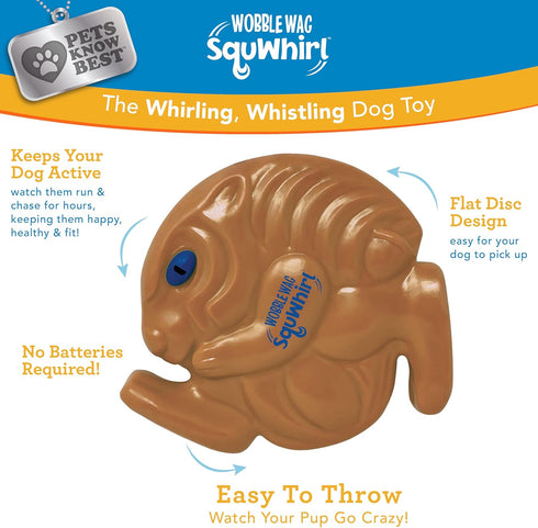 Pets Know Best SquWhirl Interactive Frisbee Dog Toy, Whirling Whistling Outdoor Frisbee for Fetch