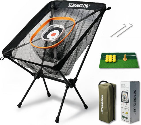 Golf Chipping Net & Driving Net, Backyard Golf Practice Net with Mat, Indoor Training Target with Balls
