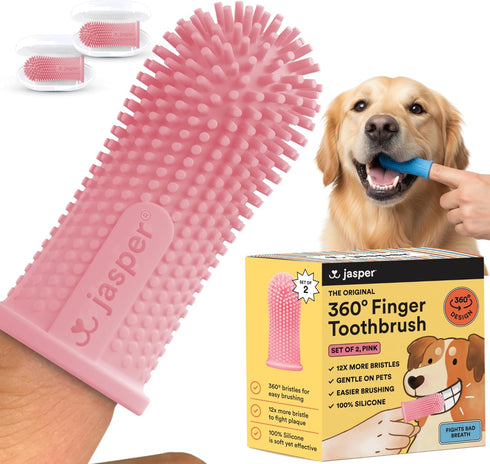 Jasper Dog Toothbrush, 360 Degree Pet Tooth Brushing Kit, Cat Toothbrush, Canine