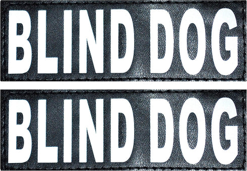 Doggie Stylz Set of 2 Reflective Blind Dog Removable Patches, Durable and Interchangeable for Harnesses & Vests.