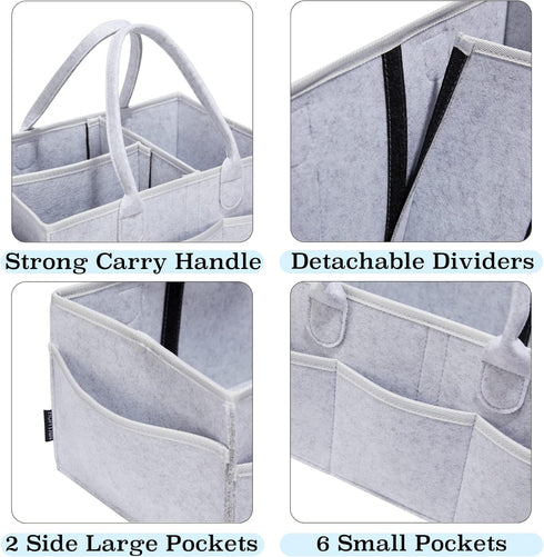 Pet Grooming Tote Bag, Organizer for Dog Grooming Supplies for Travel Outdoor (Bag ONLY) (Silver Grey)