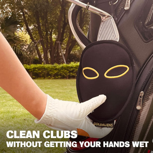 Golf Club Cleaner & Ball Cleaning Bag - Three-Layer Waterproof Technology with Removable Clips