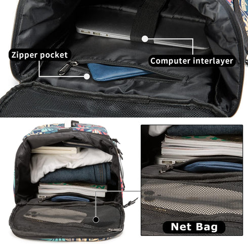 FUNYAGO Backpack 40L Backpack Gym Duffle Bag Waterproof black Laptop Suitable for Hiking, Fishing, Travel Large