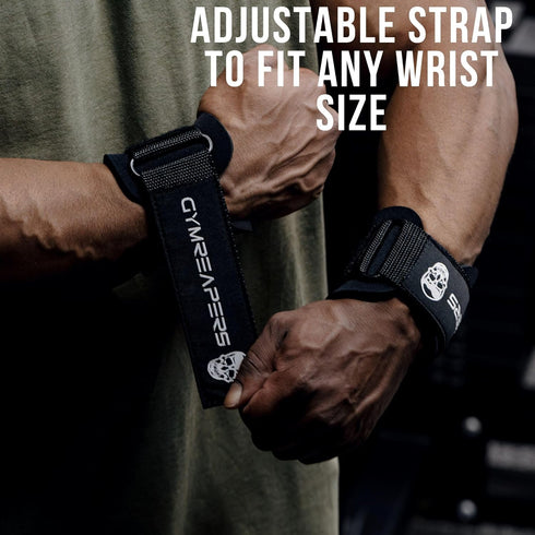 Gymreapers Weight Lifting Hooks (Pair), Heavy Duty Power Wrist Straps for Deadlifts, Pull Ups, Gym Gloves