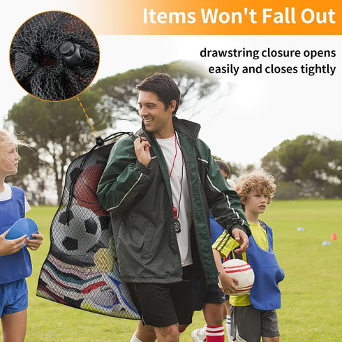 Hoiny 40" 30" 10-12 Swimming Extra Large Sports Ball Bag, Heavy Duty Breathable Mesh Storage Bag, x Hold Soccer